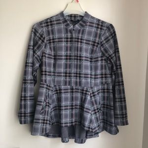 🖤💗Torrid Grey plaid peplum Hi-Lo jacket💗🖤